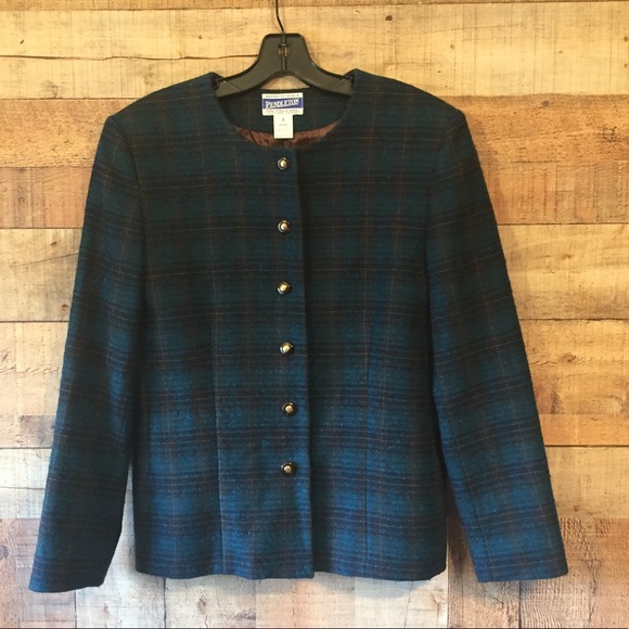 Pendleton Plaid Blazer sz 8 - Picture 1 of 7